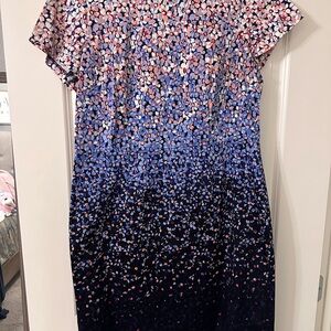 Talbots Blue and Pink Floral Midi Dress